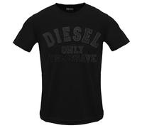 Diesel Mens Monotone Logo Embossed T-Shirt - Black Caviar - XL - Black Caviar