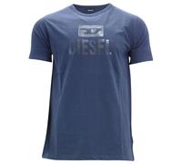 Diesel Mens Monotone Logo Navy Blue T-Shirt Cotton - Size Small