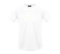 (L, Bright White) Diesel Mens Monotone Logo T-Shirt