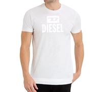 Diesel Mens Monotone Logo White T-Shirt Cotton - Size X-Large