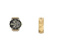 Diesel Men's Mr. Daddy 2.0 Gold-Tone Stainless Steel Watch and Earrings, Set