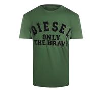 Diesel Mens Only The Brave Green T-shirts Cotton - Size Small