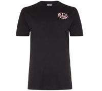 Diesel Mens Oval DS Logo Black T-Shirt Cotton - Size Small