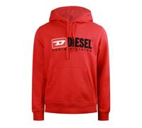 Diesel Mens Over The Head Hoodie in Ribbon Red - Size Large