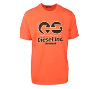 Diesel Men's Power Station Short Sleeve Crew Neck Regular Fit T-shirt in Orange | Size: Small Diesel Orange S