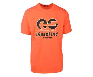 Diesel Men's Power Station Short Sleeve Crew Neck Regular Fit T-shirt in Orange | Size: Small Diesel Orange S