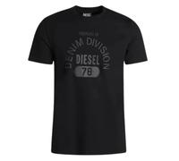 Diesel Mens Property Of Denim Division Logo Black T-Shirt Cotton - Size 2XL