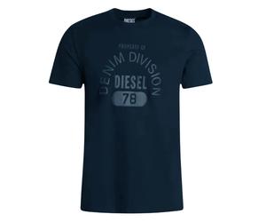 Diesel Mens Property Of Denim Division Logo Navy Blue T-Shirt - Size Medium