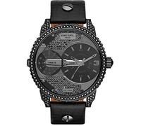 Diesel Men's Quartz Watch with Black Dial Analogue Display and Black Leather Bracelet DZ7328