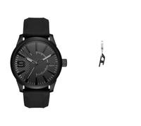 Diesel Men's Rasp Black Silicone Watch and Stainless Steel Earring, Set