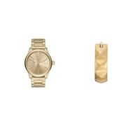 Diesel Men's Rasp Gold-Tone Stainless Steel Watch and Earrings, Set