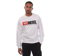 Diesel Mens S-Ginn-Div Crewneck Sweatshirt in White Cotton - Size Large