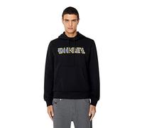 Diesel Mens Sweatshirt S-Ginn Hood K27 Black Cotton - Size 2XL