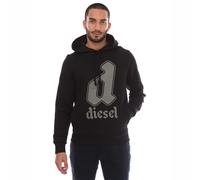 Diesel Mens S-Ginnout 13-A Hoodie in Black Cotton - Size Medium