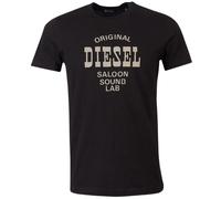 Men's Diesel Saloon Sound Lab Logo Black T-Shirt - Size: 38/Regular