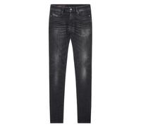 Diesel Mens Sleenker Destroyed Denim Reinforced Jeans - Black - Black - 40R - 95% Cotton/3% Polyester/2% Elastane