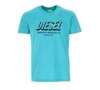 Diesel - Mens Slim Fit Organic Cotton Logo T-Shirt Turquoise - T-DIEGOS-A5