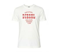 Diesel - Mens Slim Fit Round Neck Logo T-Shirt White - T-DIEGOR-E12