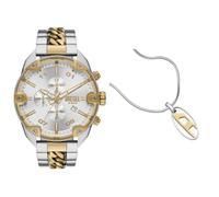 Diesel Men's Spiked Two-Tone Stainless Steel Watch and Silver-Tone Necklace, Set