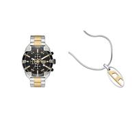 Diesel Men's Spiked Two-Tone Stainless Steel Watch and Silver-Tone Necklace, Set