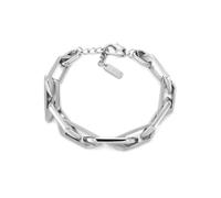 Diesel Men's Stainless Steel with lobster hook or fold over closure bracelet Lead Silver