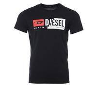 Diesel Mens T-Diego Cuty Logo T-Shirt - Black Cotton Jersey - Size Medium