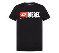 Diesel Mens T-Diego-Division Logo Black T-Shirt Cotton - Size Large