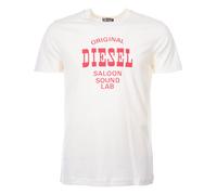 Men's Diesel Saloon Sound Lab Logo Off White T-Shirt - Size: 40/Regular