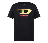 Diesel Mens T-Just-Y4 D Logo Black T-Shirt Cotton - Size Large
