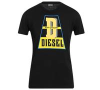 Diesel Mens Top Quality Logo Black T-Shirt Cotton - Size 3XL