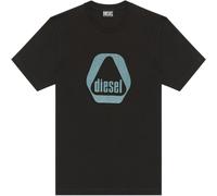Diesel Mens Triangle Logo T-Shirt - Black - S - Black - 100% Cotton