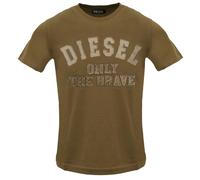 Diesel Monotone Embossed Logo Brown Coffee Liqueur T-Shirt - XL