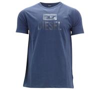 Diesel Mens Monotone Logo Navy Blue T-Shirt Cotton - Size Medium