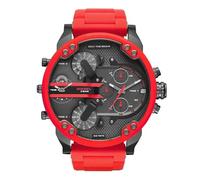 Diesel Mr. Daddy 2.0 DZ7370 Gunmetal Dial Red Silicone-Wrapped Bracelet Watch