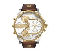 Diesel Mr. Daddy Watch for Men, Quartz Multifunctional Movement with Leather, Synthetic or Silicone Strap