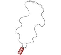 Diesel Necklace for Men Single Dogtags, Length: 550-600mm, Width: 14.8mm, Height: 26mm Silver Stainless Steel Necklace, DX1368040