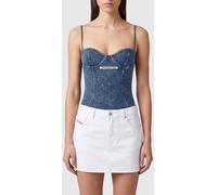 DIESEL Off-the-Shoulder Sweetheart Neckline Denim Corset Top - Size: 36 - female