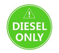 Diesel Only Sticker Sign,4" Diesel Only Decal Labels - to Prevent User Error - Adhesive Fuel Stickers for Trucks, Tractors, Machinery(5 Pack Set) (Green)