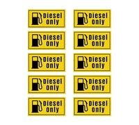 Diesel Only Stickers - Self-Adhesive Stickers for Fuel Cap & Tank Waterproof 10Packs(Yellow)
