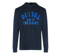 Diesel Only The Brave Logo Navy Blue Hooded T-Shirt - S - S