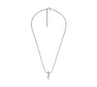 Diesel Oval D Logo Men's Silver-Tone Stainless Steel Necklace, DX1644040