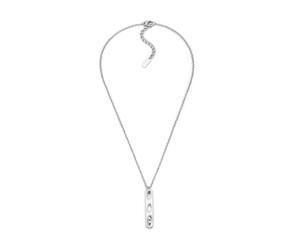 Diesel Oval D Logo Unisex Silver-Tone Stainless Steel Necklace, DX1662040