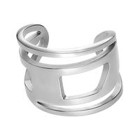 Diesel Oval D Logo Unisex Stainless Steel Rings with Adjustable or toggle closure