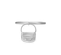 Diesel Oval D Logo Unisex Stainless Steel Rings with charm