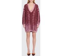 DIESEL Oversized Abstract Pattern Viscose Knit Mini Dress with V-Neck - Size: XS - female