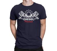 Diesel Powered Funny Auto Repair Garage Mechanic Mens T-Shirts Tee Top #TA-89 L Navy