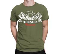 Diesel Powered Funny Auto Repair Garage Mechanic Mens T-Shirts Tee Top #TA-89 Military Green S