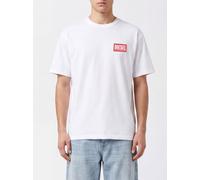 DIESEL Regular Fit Crew Neck Cotton T-Shirt with Contrast Logo - Size: L - male