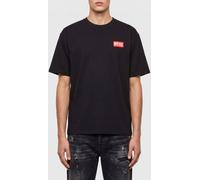 DIESEL Regular Fit Crew Neck Cotton T-Shirt with Contrast Logo - Size: XL - male