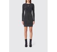 DIESEL Ribbed Cotton Sheath Mini Dress with Contrast Oval D Logo - Size: S - female